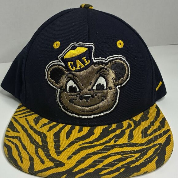 Vintage Cal Bears Zephyr Snapback Hat Blue Gold Tiger Stripe Brim Adjustable Cap - Picture 1 of 6